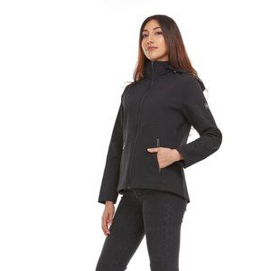 Swiss Tech soft-shell jacket women black fleece S/P size